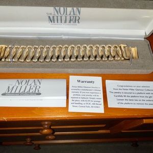 Nolan Miller Glamour Collection Gold Tone Lavish Links Pave Bracelet